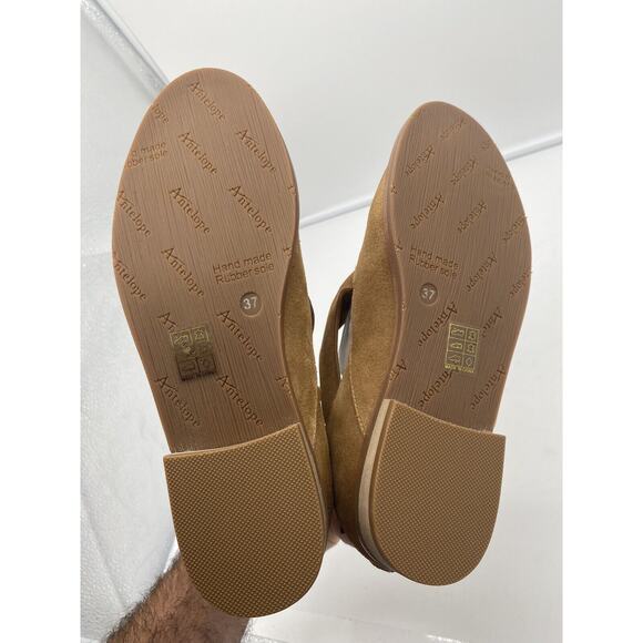 New Antelope Lalana Suede Back Zip Flat Booties Straps Brown Size EU 37 US 6-6.5 - Picture 7 of 8